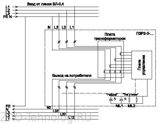 Схема подключения пзр 03